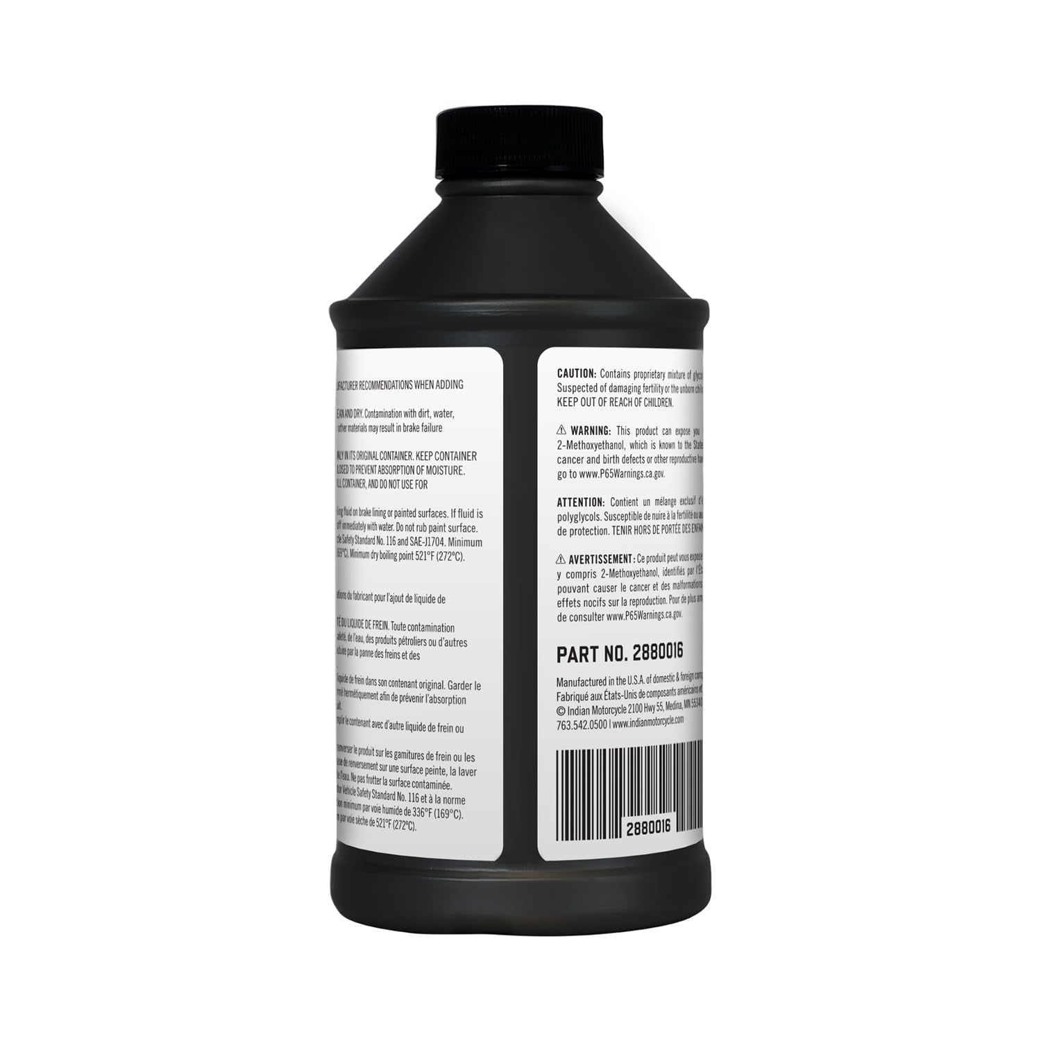 Dot 4 Brake Fluid, for Specific Models, for Maximum Brake Lever Response and Sensitivity, 12 Oz., Part 2880016