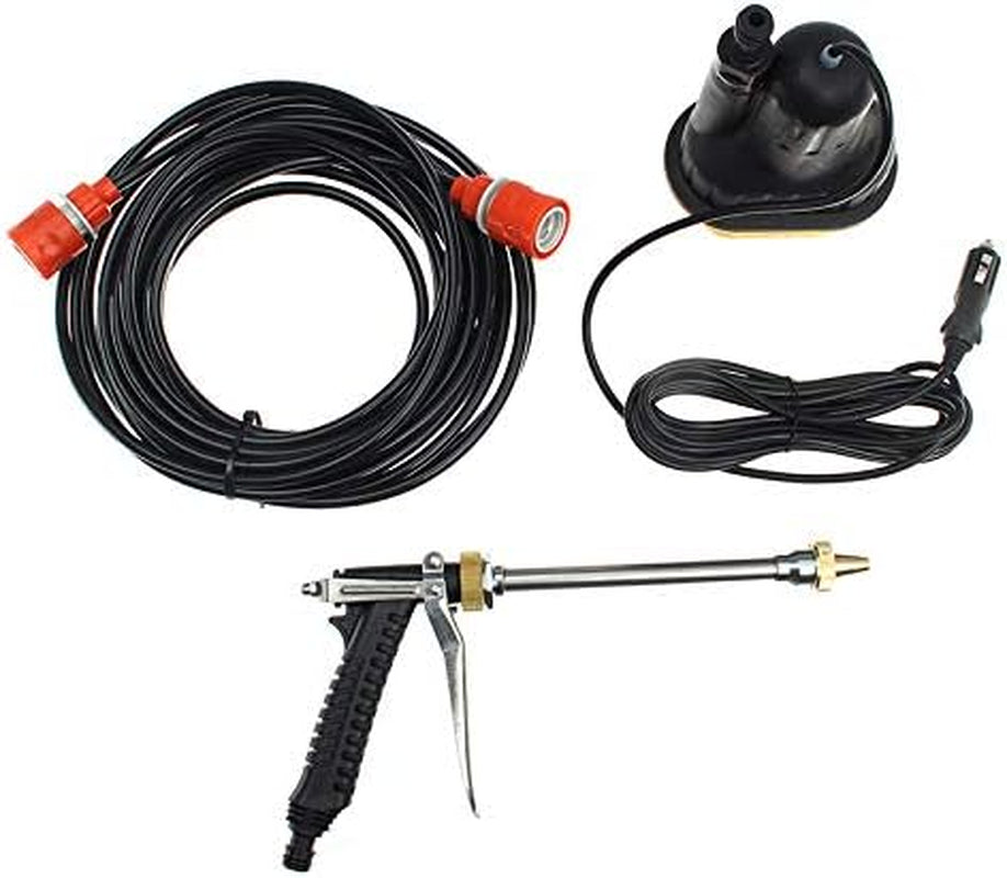 12V Portable High Pressure Power Electri Car Wash Water Pump Cleaner Sprayer Kit-Stainless Steel