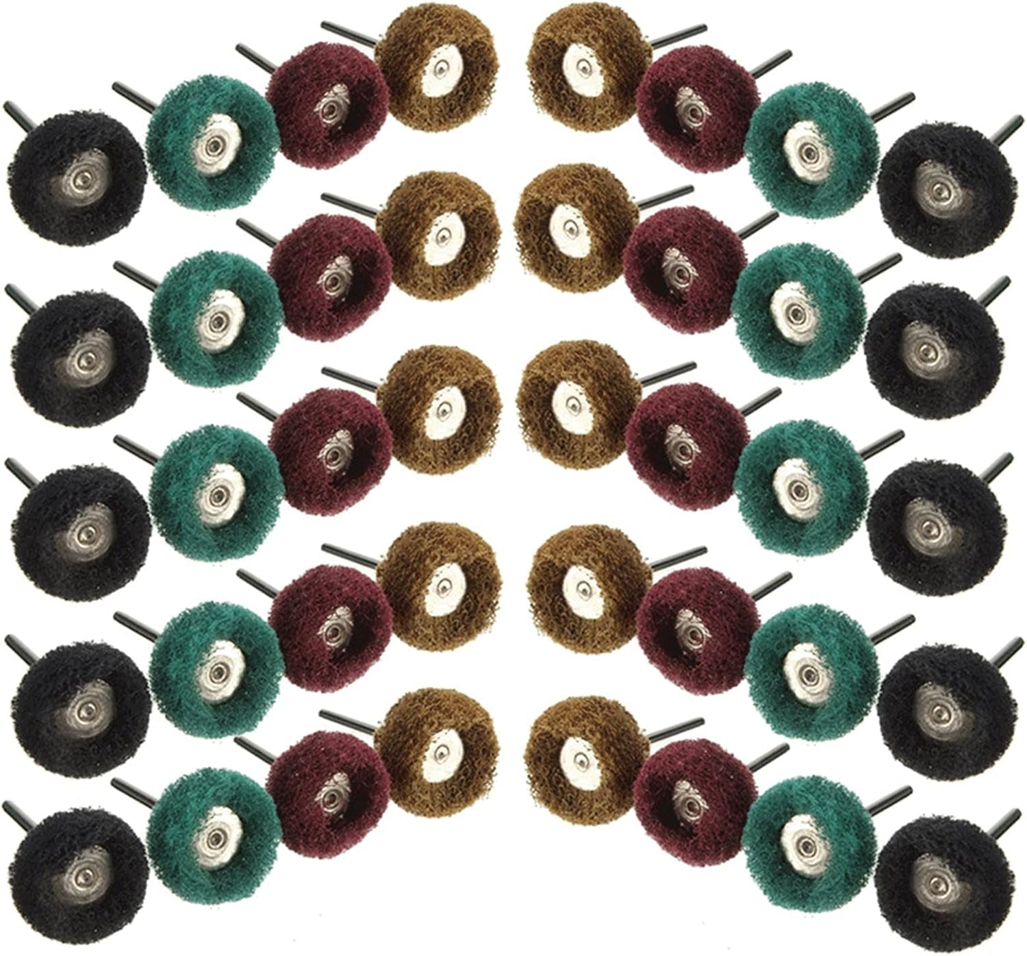 Polishing Pad 10Pcs Nylon Fiber Abrasive Brush Scouring Pad 3Mm Shank Grinding Sanding Head Buffing Polishing Wheel High Chemical Resistance and Durability Performanc