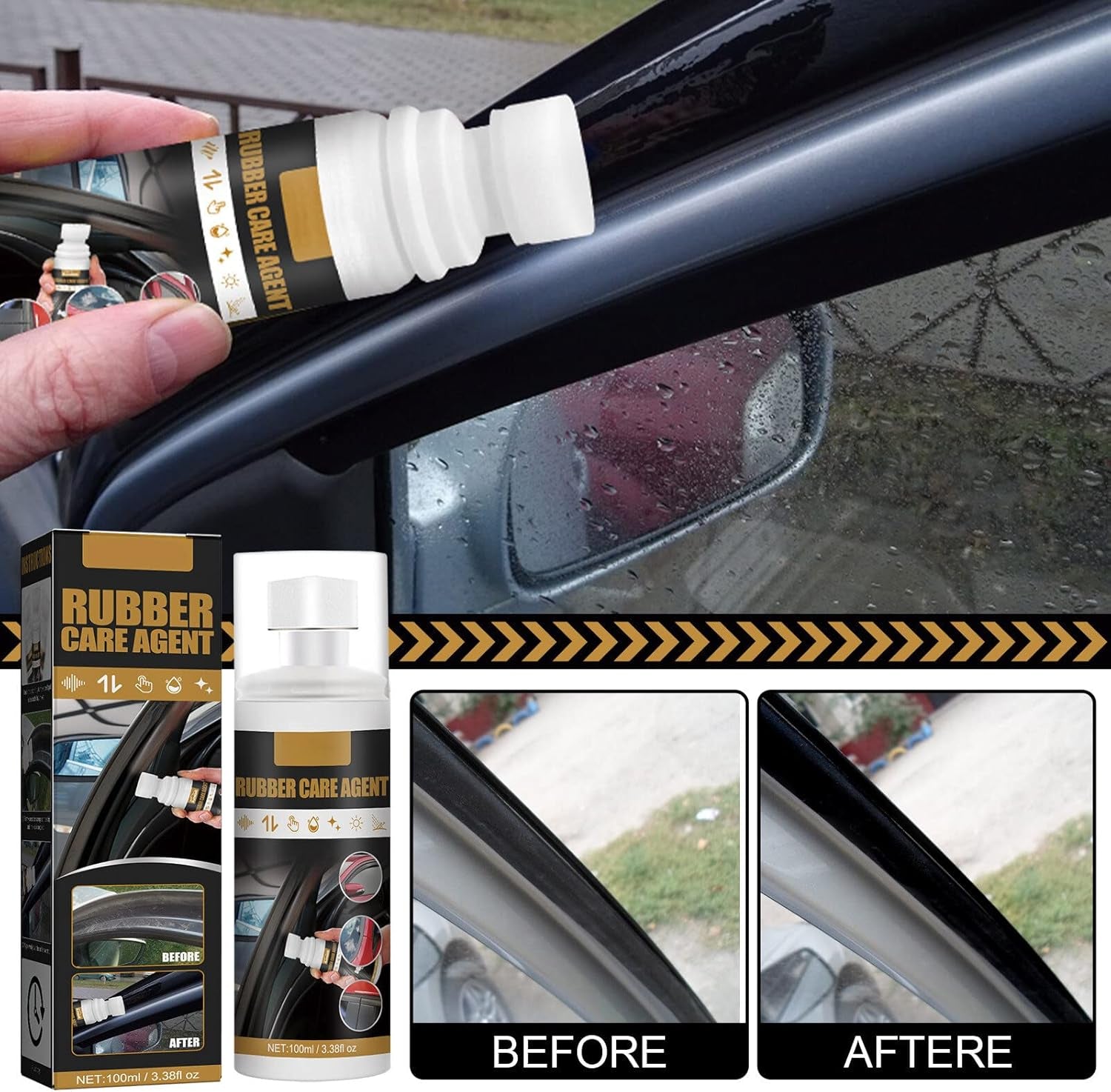 Car Rubber Care,100Ml Rubber Gloss Plastic Care Rubber Conditioner Coating Paste Maintenance Car Interior Cleaner and Care