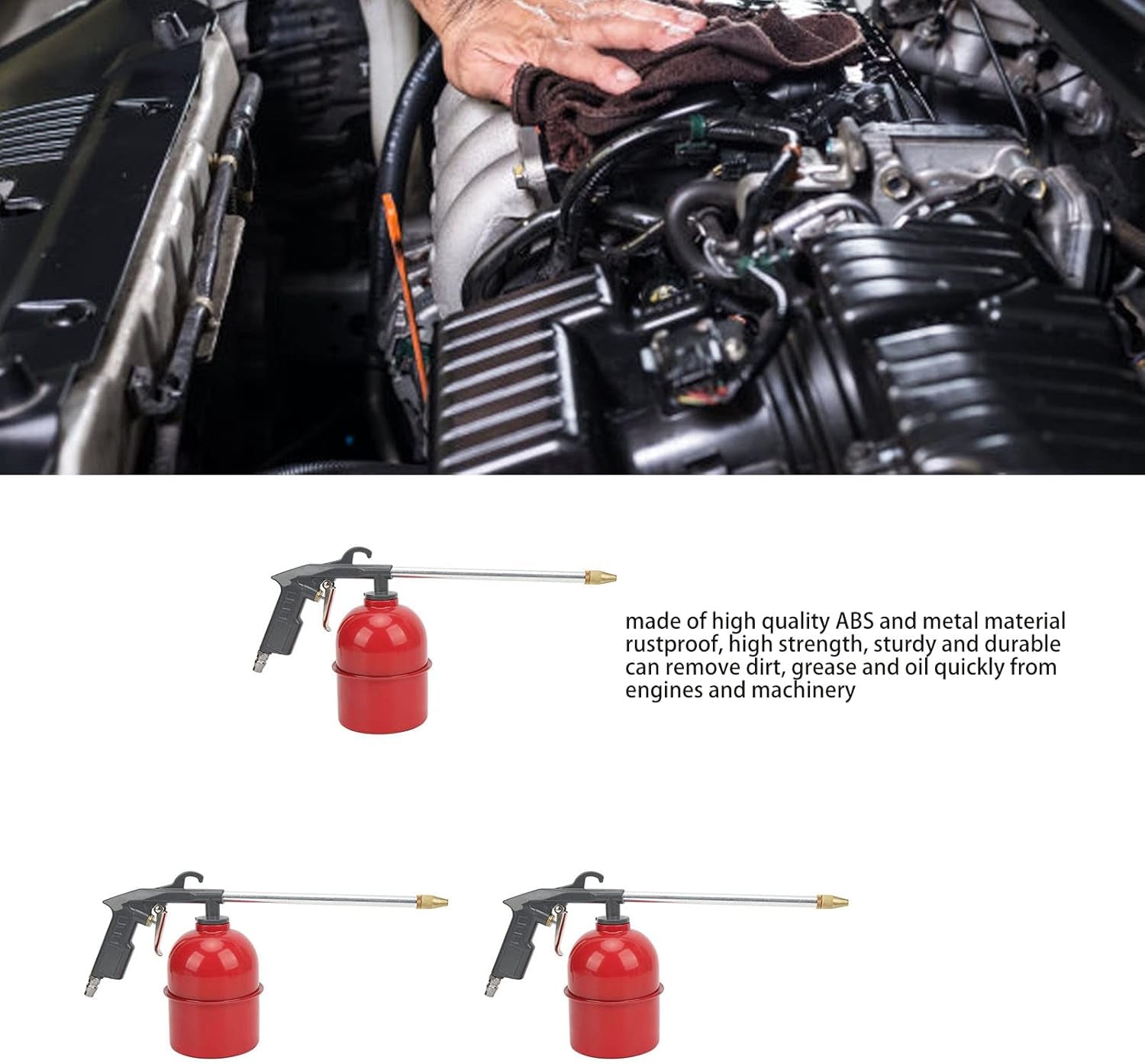 3 Pcs Universal Car Wash Sprayer Soap Foam ABS Metal Engine Cleaning Sprayer with Watering Can for Automobile