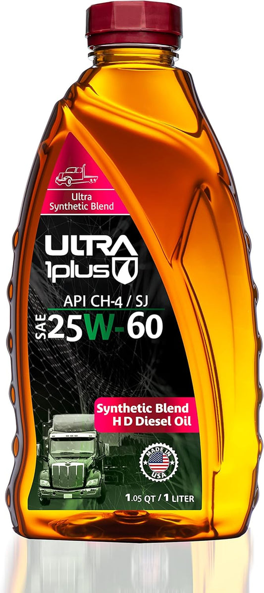 SAE 25W-60 High Mileage Heavy-Duty Synthetic Blend Motor Oil, API CH-4/SJ (Liter) (1)