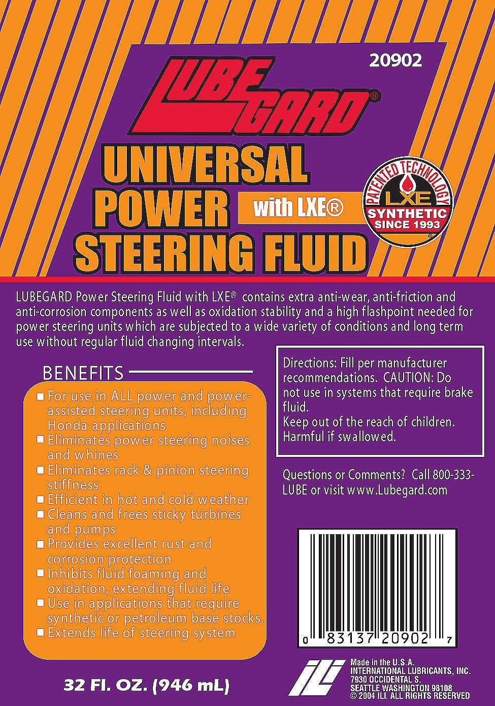 20902 Multi-Vehicle Power Steering Fluid, 32 Oz.