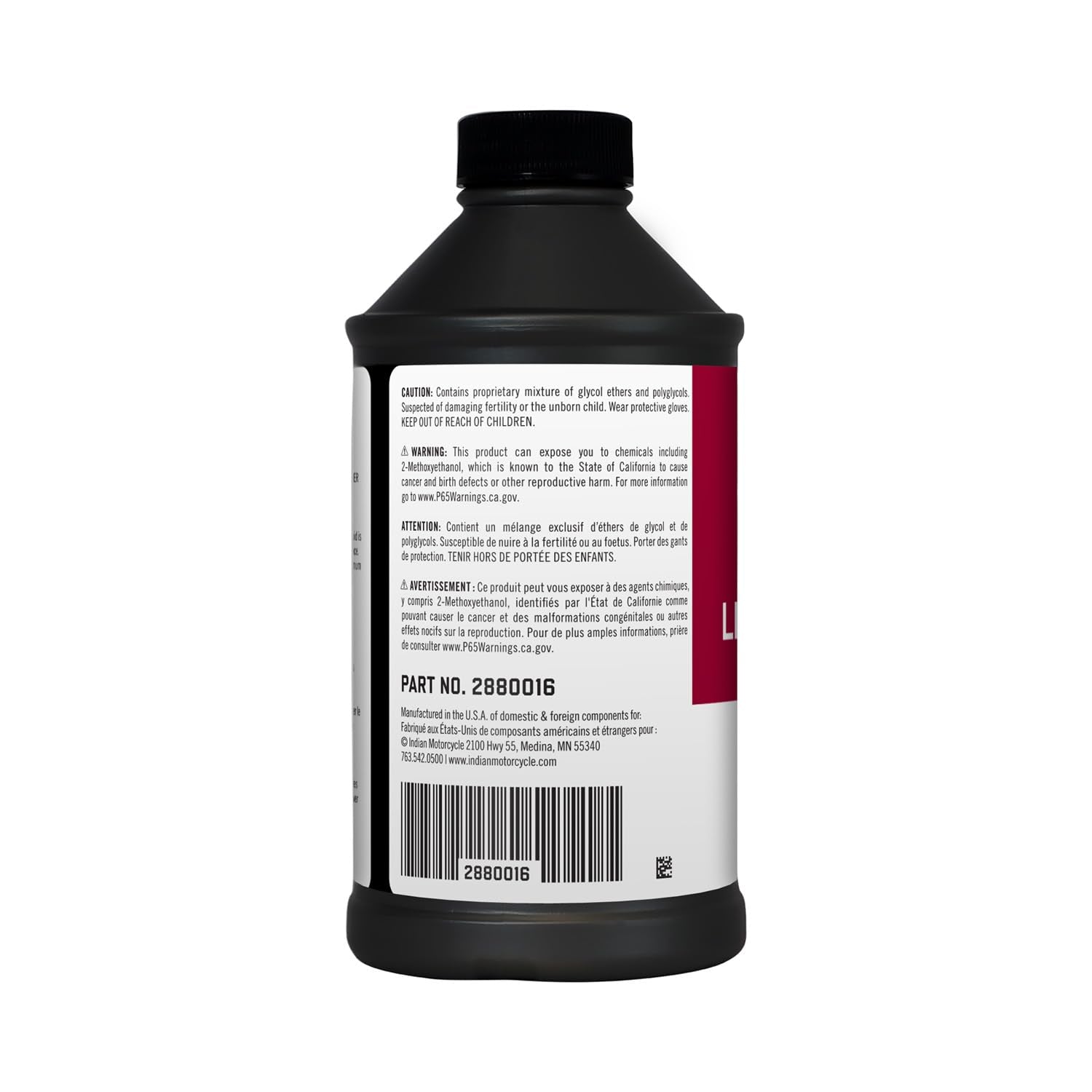Dot 4 Brake Fluid, for Specific Models, for Maximum Brake Lever Response and Sensitivity, 12 Oz., Part 2880016