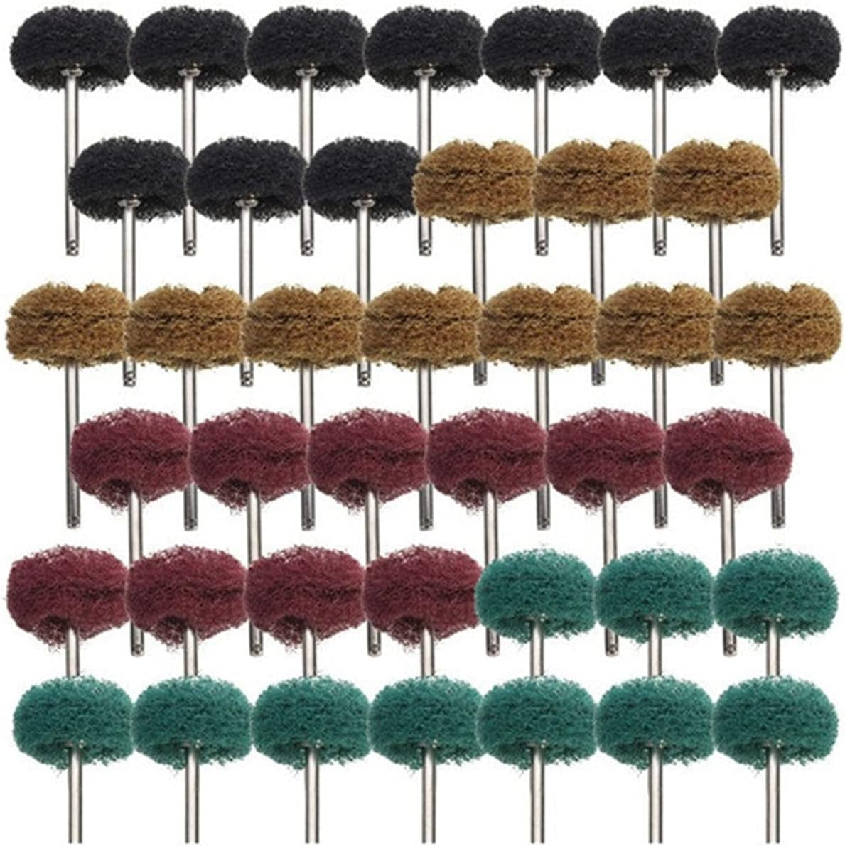 Polishing Pad 10Pcs Nylon Fiber Abrasive Brush Scouring Pad 3Mm Shank Grinding Sanding Head Buffing Polishing Wheel High Chemical Resistance and Durability Performanc