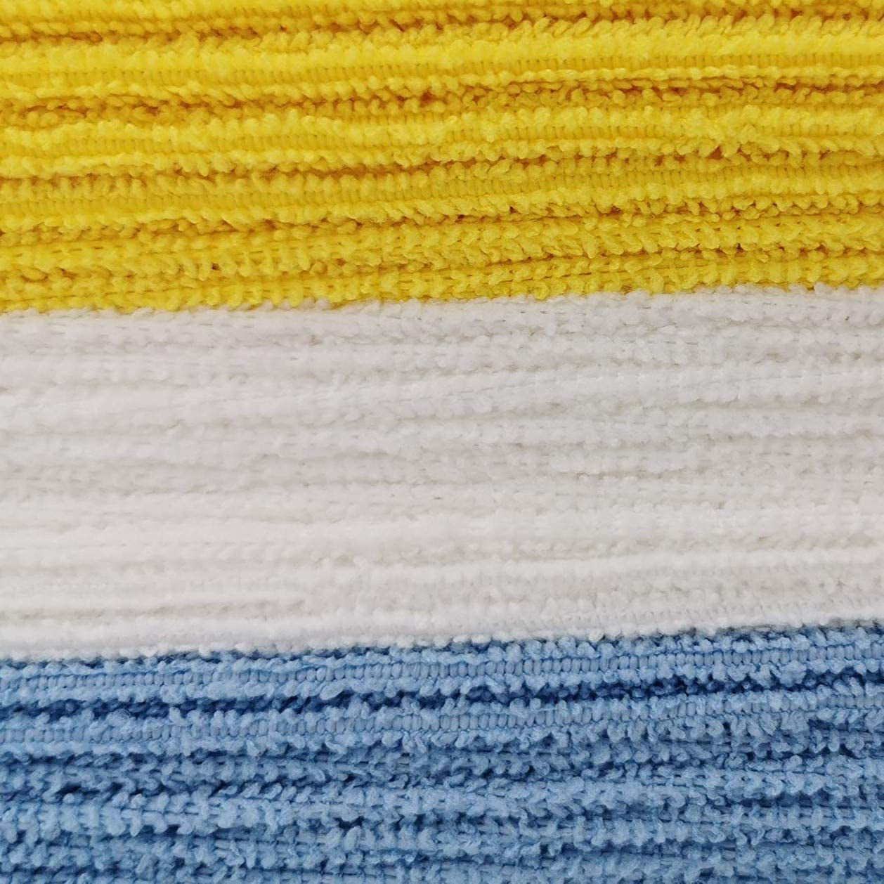 Microfiber Cleaning Cloths, Ultra Absorbent, Lint Free, Streak Free, Non-Abrasive, Reusable and Washable, 16" X 12", Blue/White/Yellow, Pack of 24